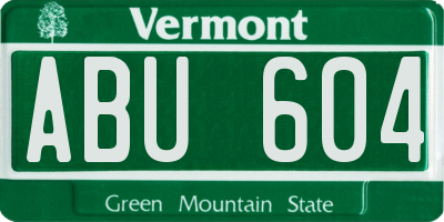 VT license plate ABU604