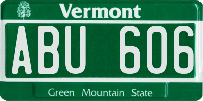 VT license plate ABU606