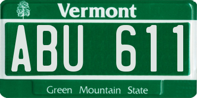 VT license plate ABU611
