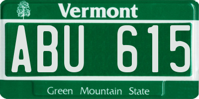 VT license plate ABU615