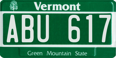 VT license plate ABU617