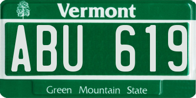 VT license plate ABU619