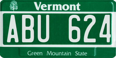 VT license plate ABU624