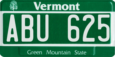 VT license plate ABU625