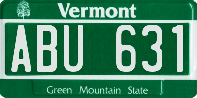 VT license plate ABU631