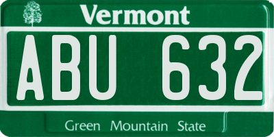 VT license plate ABU632