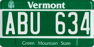 VT license plate ABU634