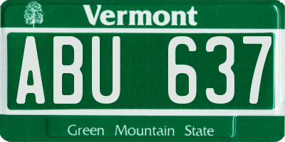 VT license plate ABU637