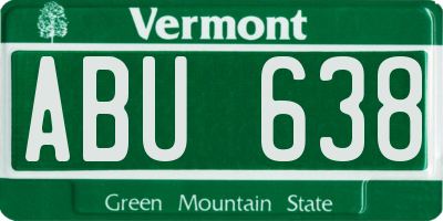 VT license plate ABU638