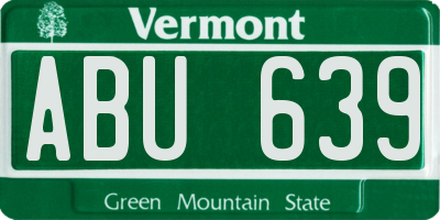 VT license plate ABU639