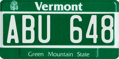 VT license plate ABU648