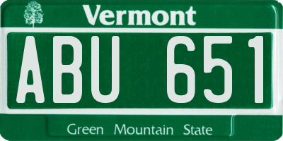 VT license plate ABU651