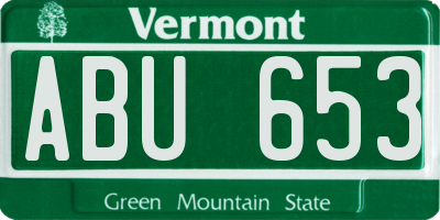VT license plate ABU653