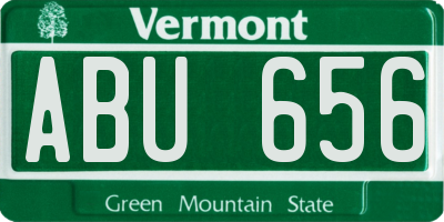 VT license plate ABU656