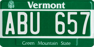 VT license plate ABU657