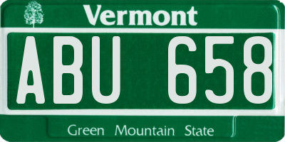VT license plate ABU658