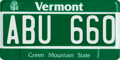 VT license plate ABU660