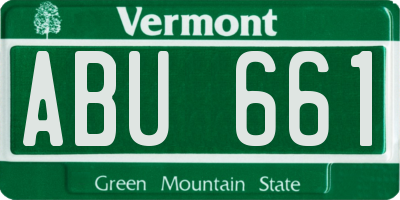 VT license plate ABU661