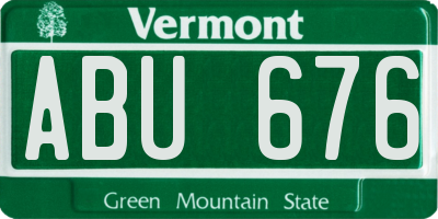 VT license plate ABU676