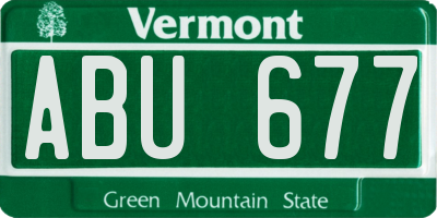 VT license plate ABU677