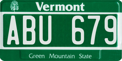 VT license plate ABU679