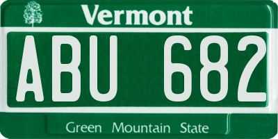 VT license plate ABU682
