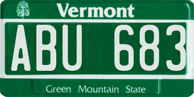 VT license plate ABU683