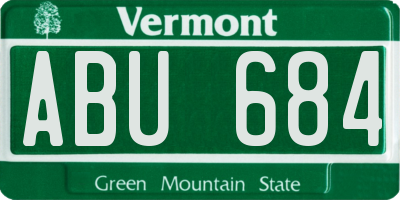 VT license plate ABU684