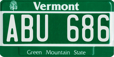 VT license plate ABU686