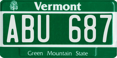 VT license plate ABU687