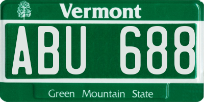 VT license plate ABU688