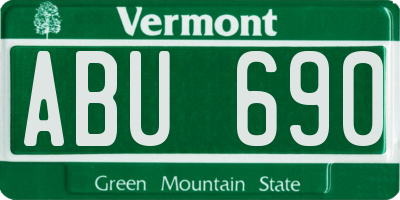 VT license plate ABU690
