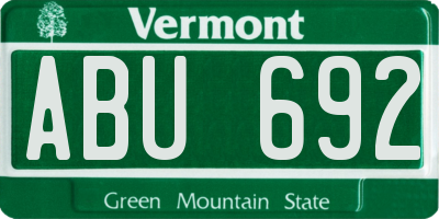 VT license plate ABU692