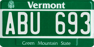 VT license plate ABU693