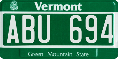 VT license plate ABU694