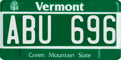 VT license plate ABU696