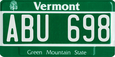 VT license plate ABU698
