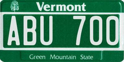 VT license plate ABU700