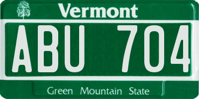 VT license plate ABU704