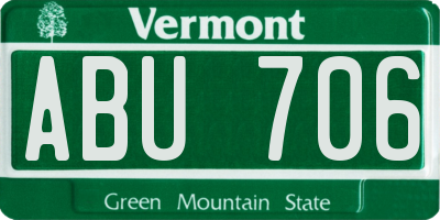 VT license plate ABU706