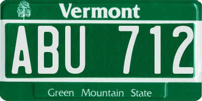 VT license plate ABU712