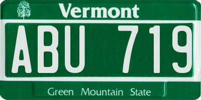 VT license plate ABU719