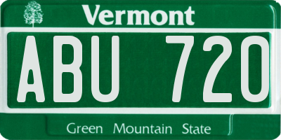 VT license plate ABU720
