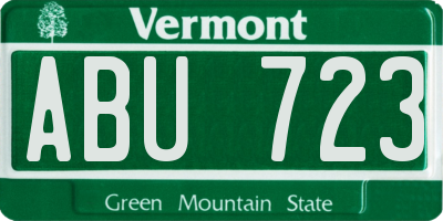 VT license plate ABU723