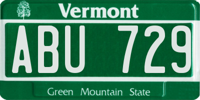 VT license plate ABU729