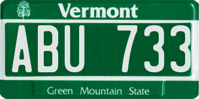 VT license plate ABU733