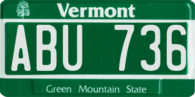 VT license plate ABU736