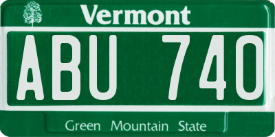 VT license plate ABU740