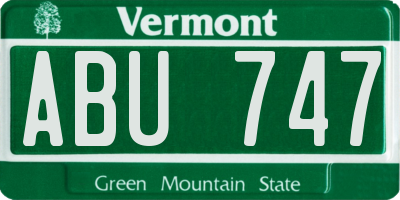 VT license plate ABU747