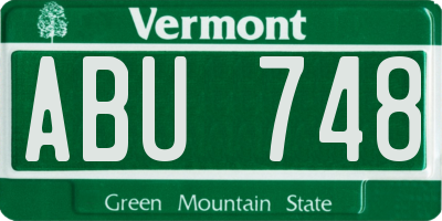 VT license plate ABU748